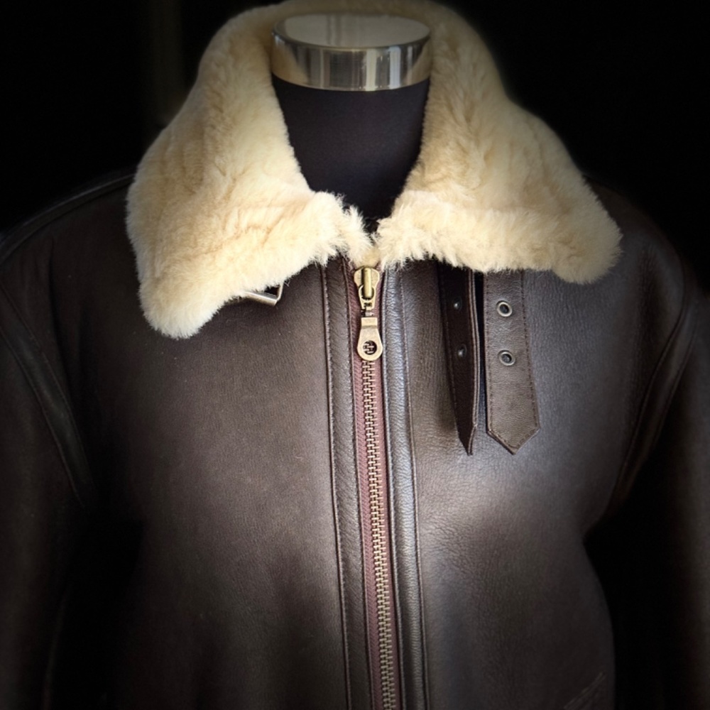 New Sheepskin Shearling B-3 Aviator/Bomber Jacket/Coat - Picture 6 of 16